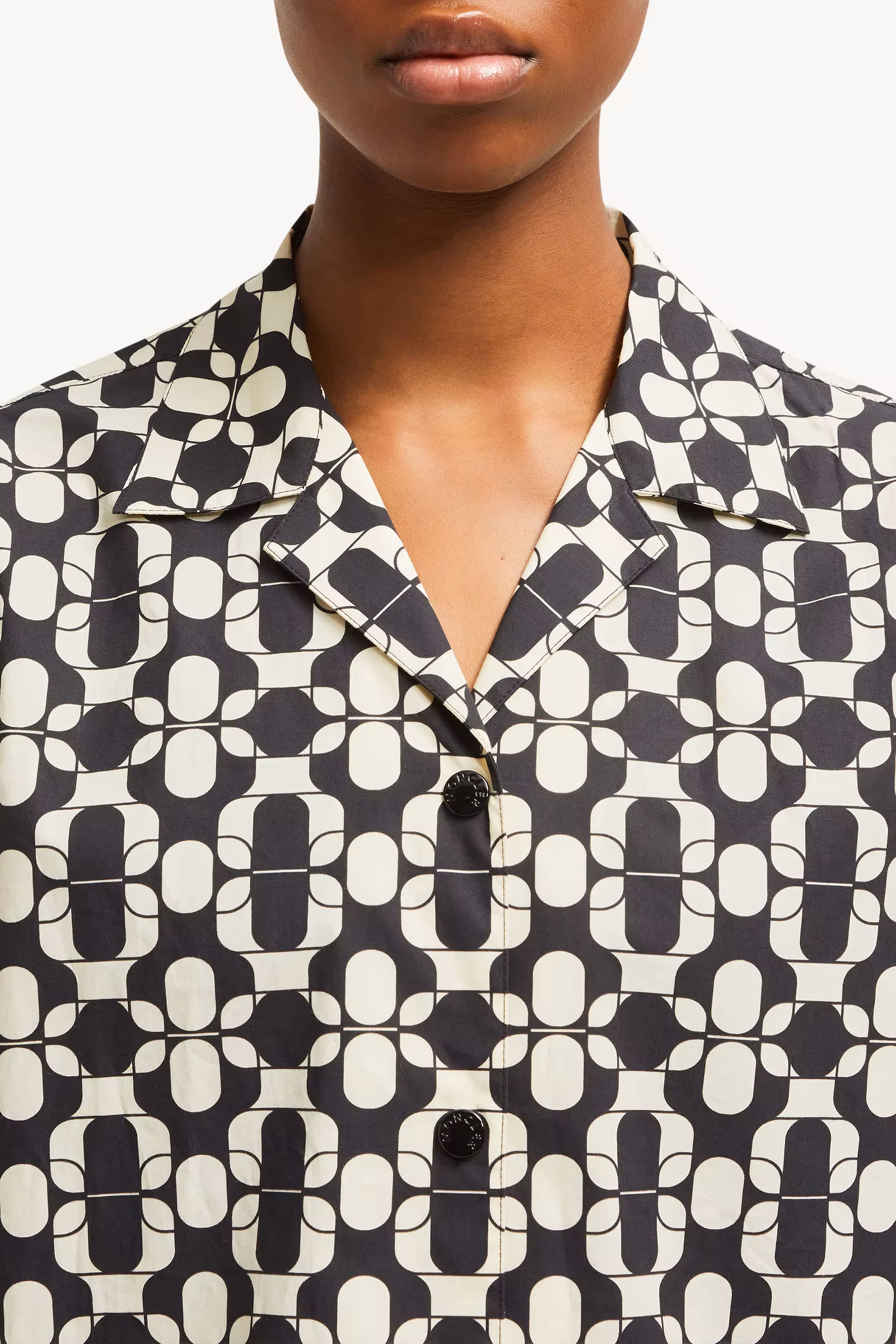 Geometric Print Cotton Short Sleeve Shirt