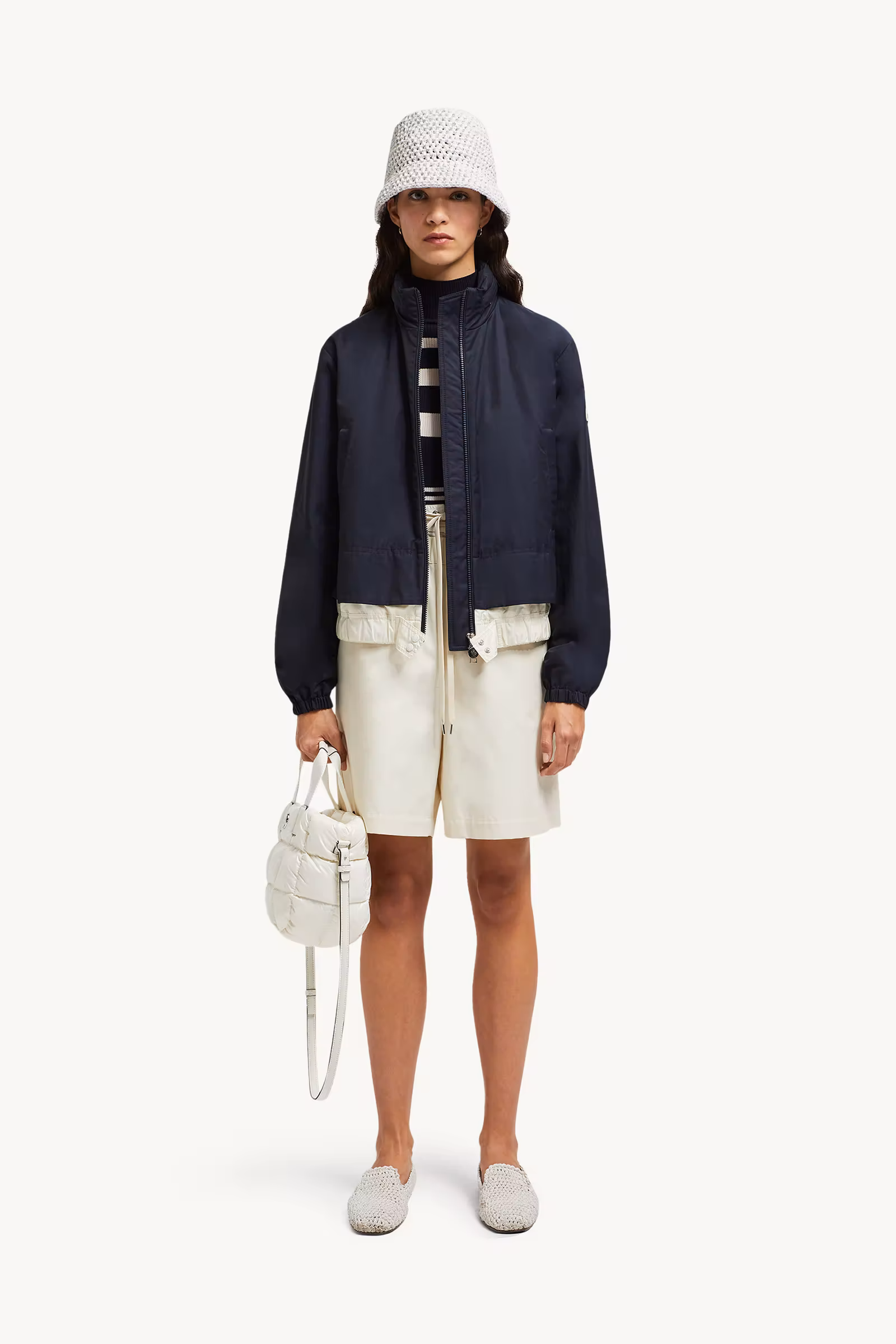 Janze Hooded Twill Short Down Jacket