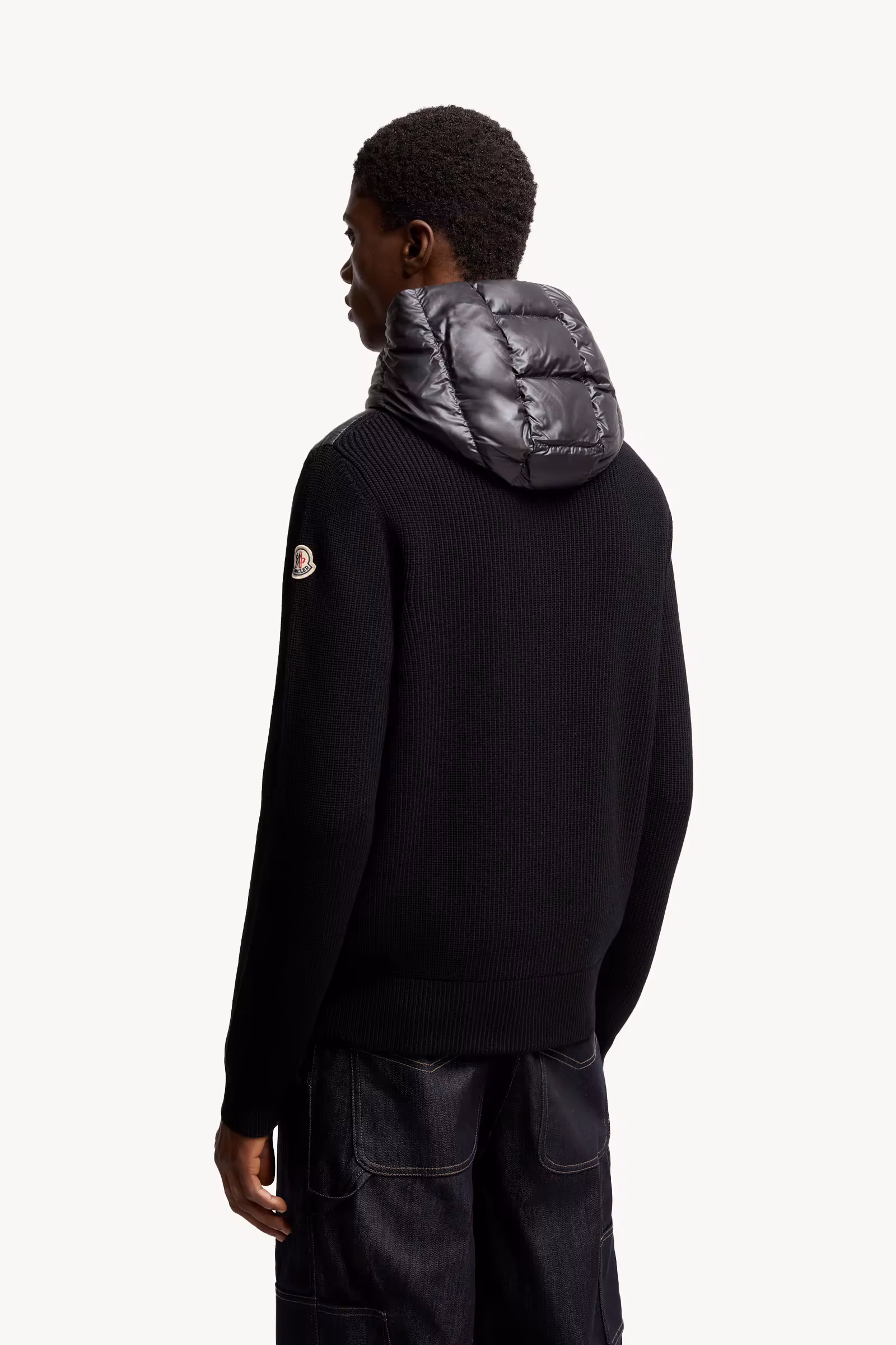 Padded Wool Zip-Up Hoodie