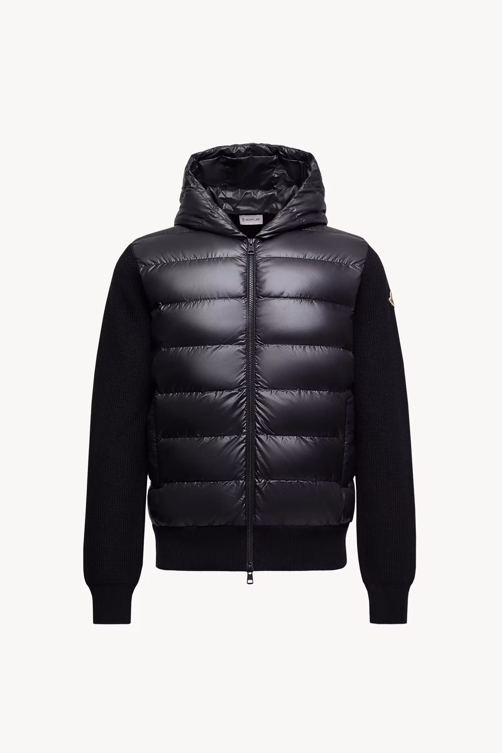Padded Wool Zip-Up Hoodie