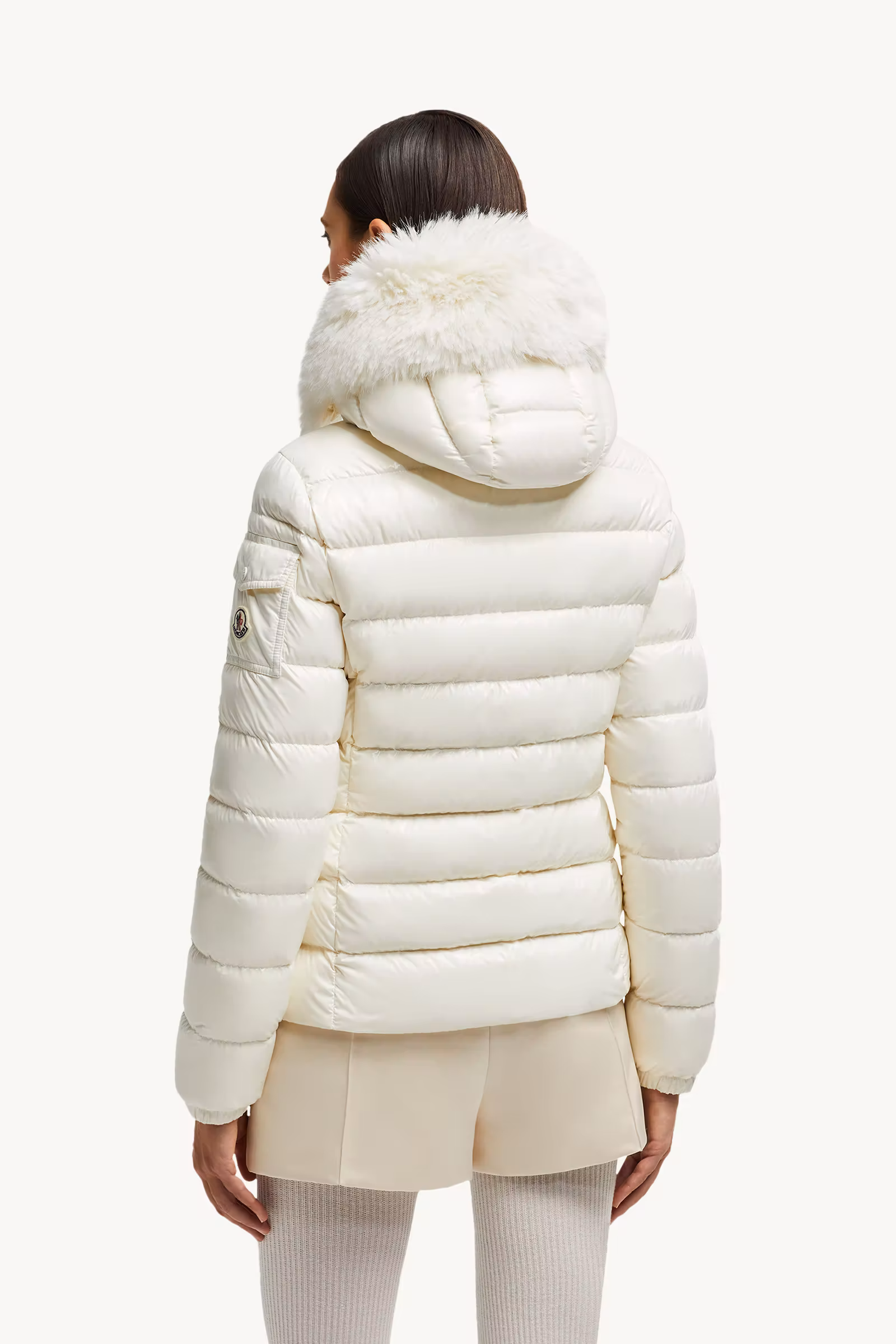 Badyf Faux Fur-Trimmed Hooded Short Down Jacket