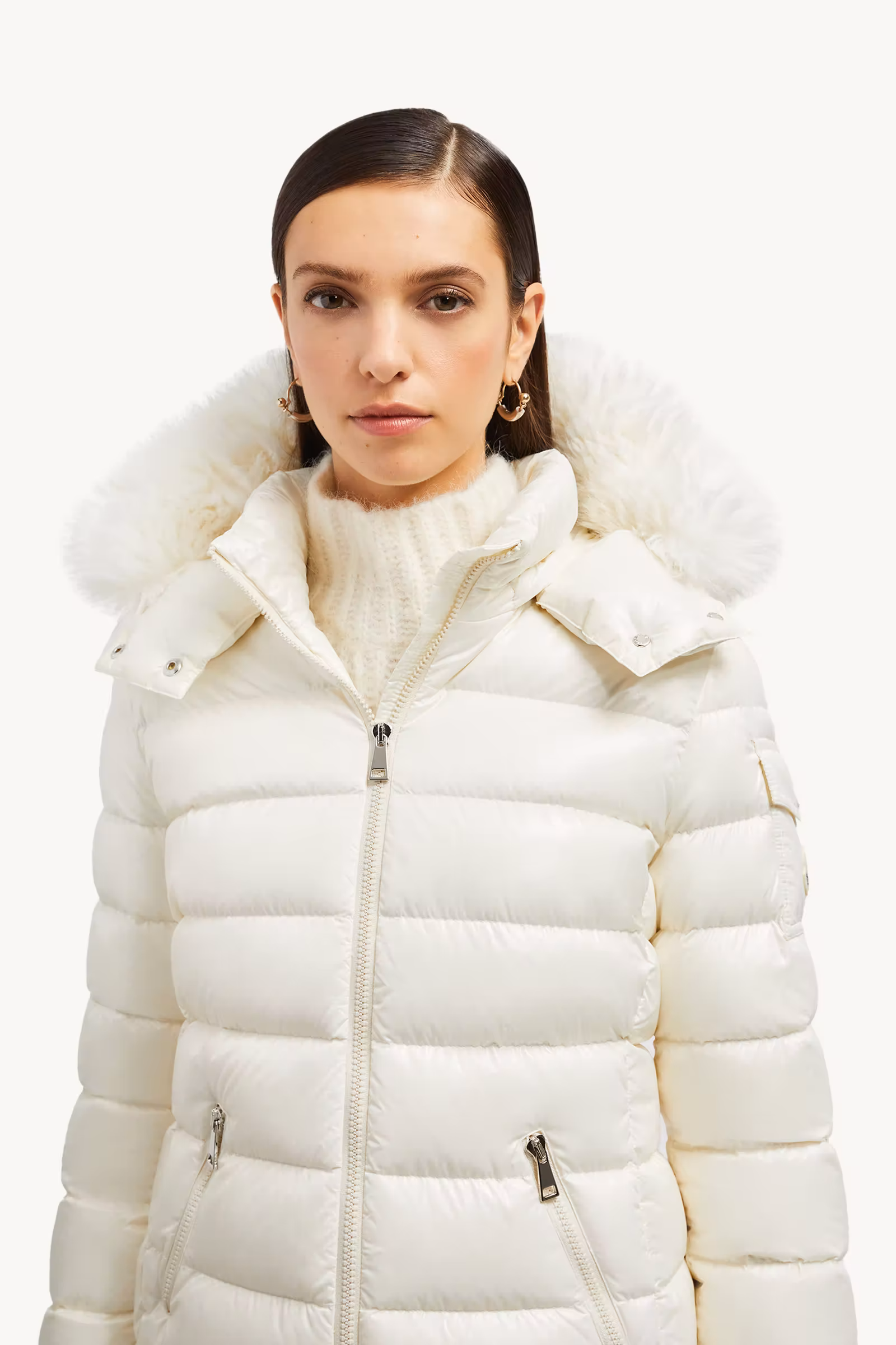 Badyf Faux Fur-Trimmed Hooded Short Down Jacket