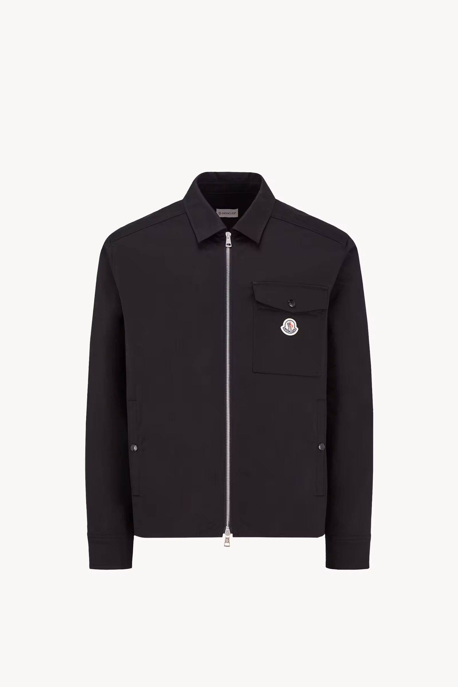 Cotton Gabardine Zip-Up Shirt Jacket