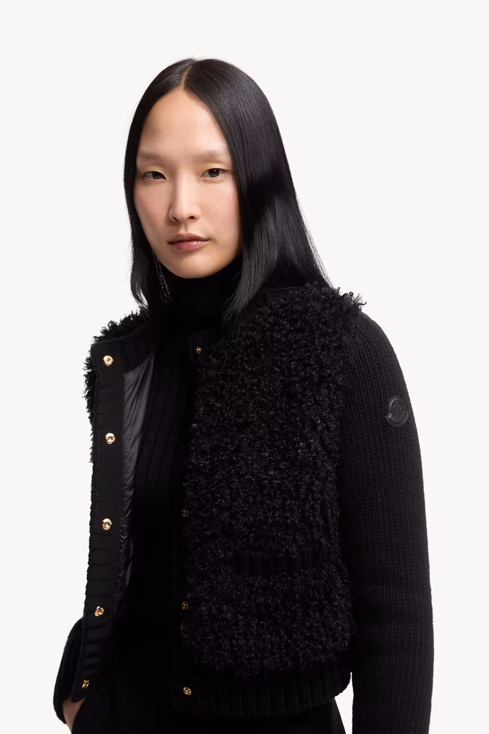 Padded Wool & Teddy Cardigan