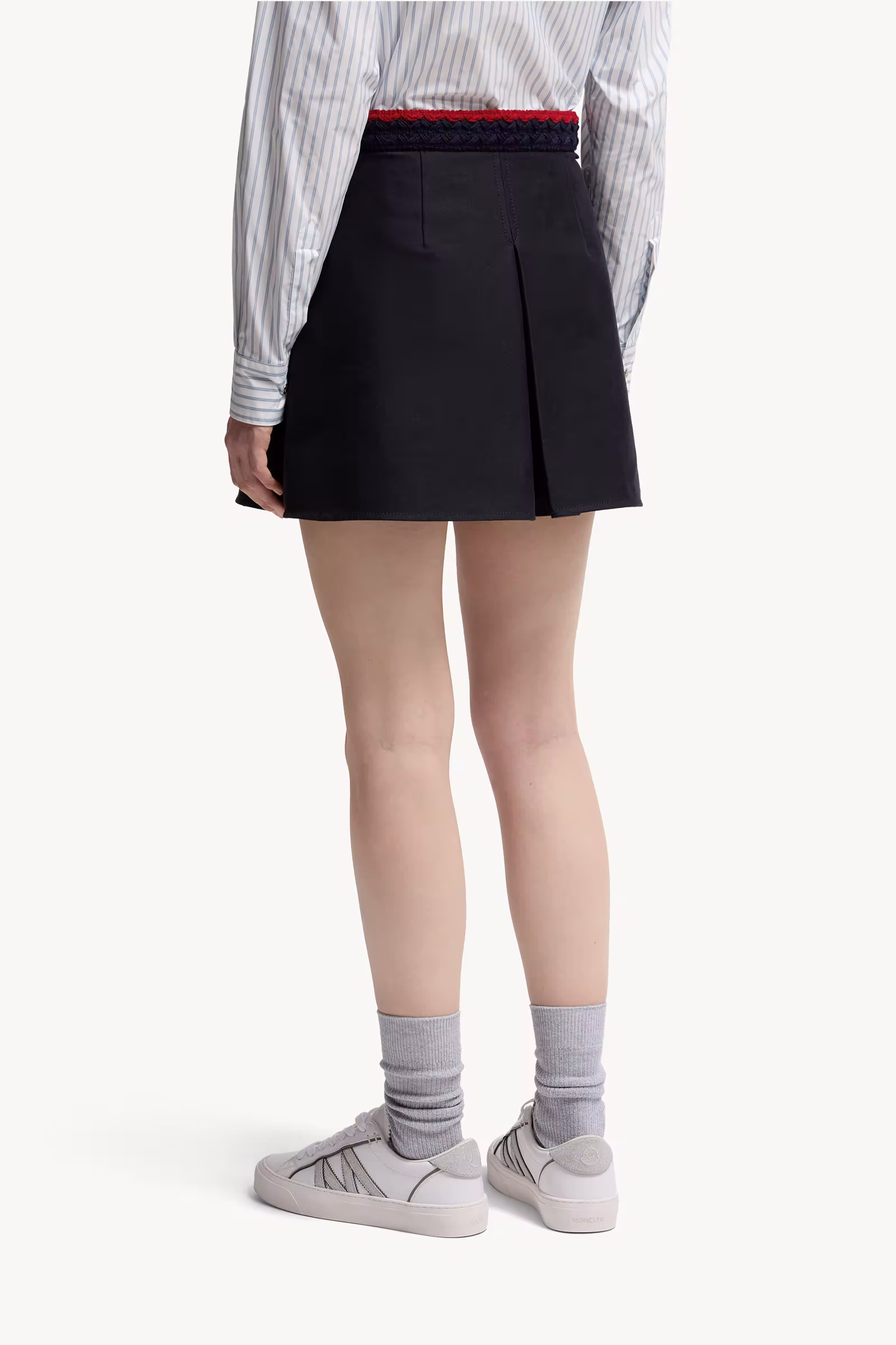 Cotton Gabardine Pleated Mini Skirt