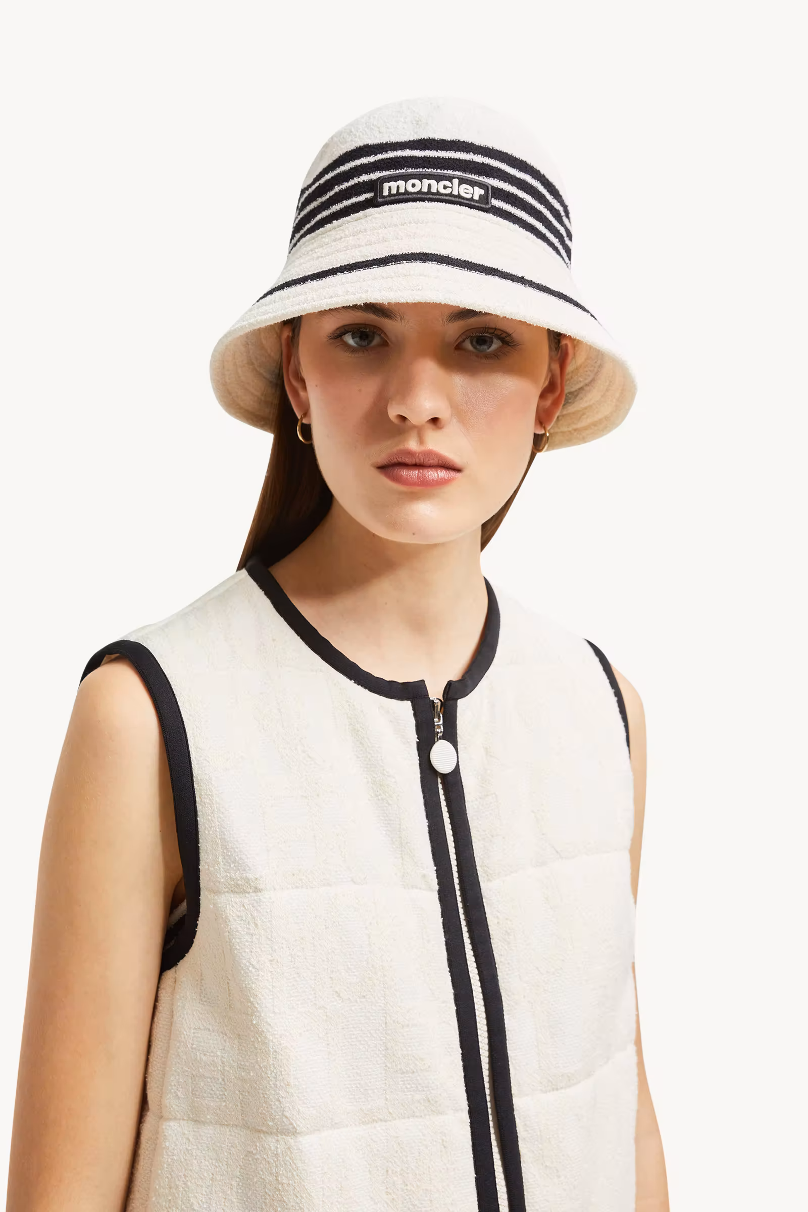 Terry Cloth Logo Jacquard Padded Vest