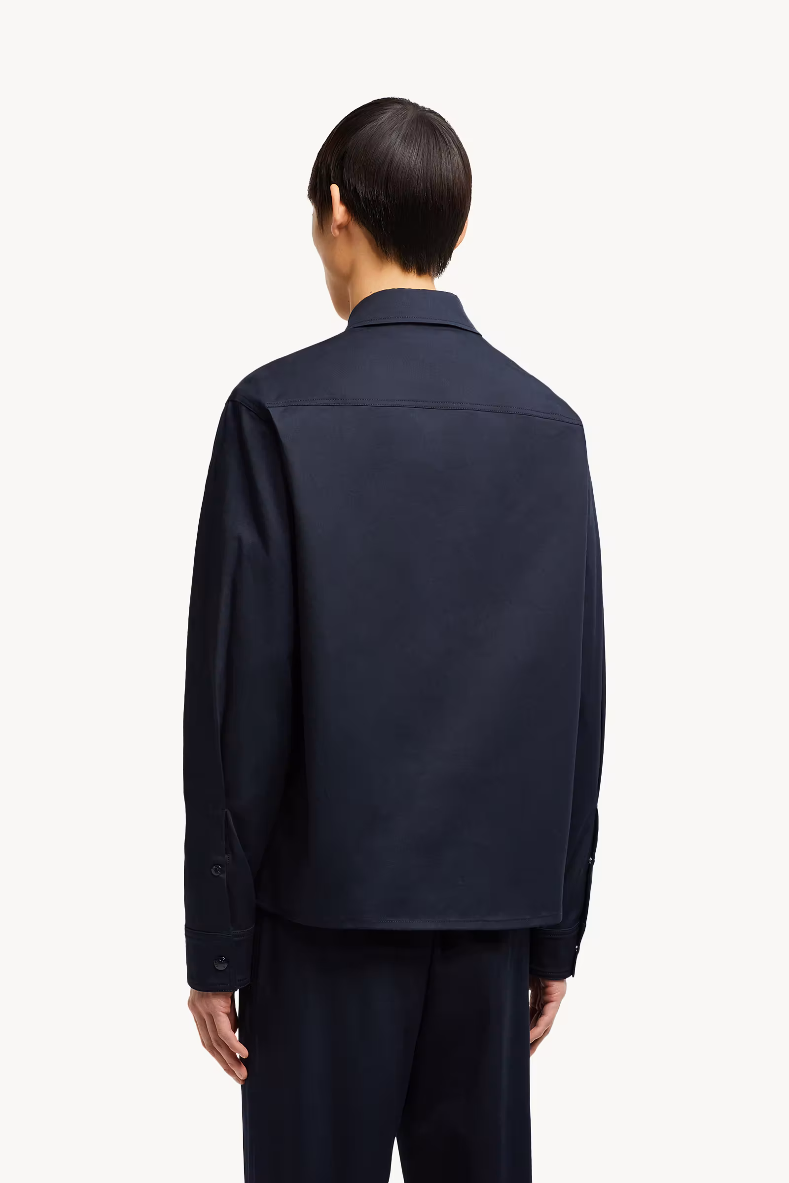 Cotton Gabardine Zip-Up Shirt Jacket