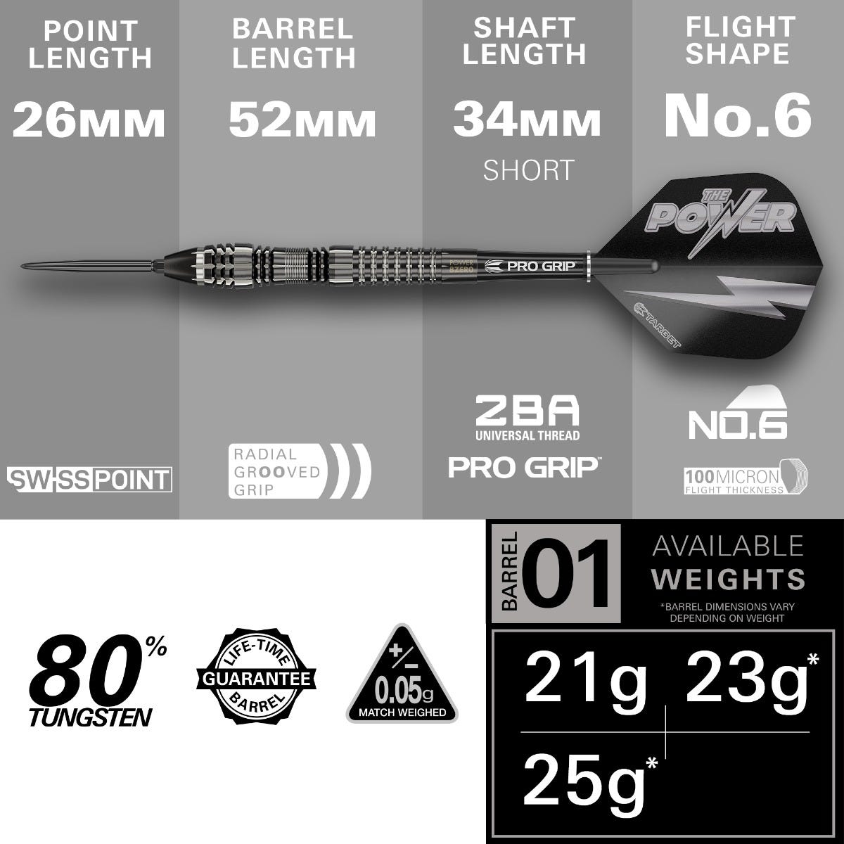 Phil Taylor Power 8-Zero Black P8Z4 SP