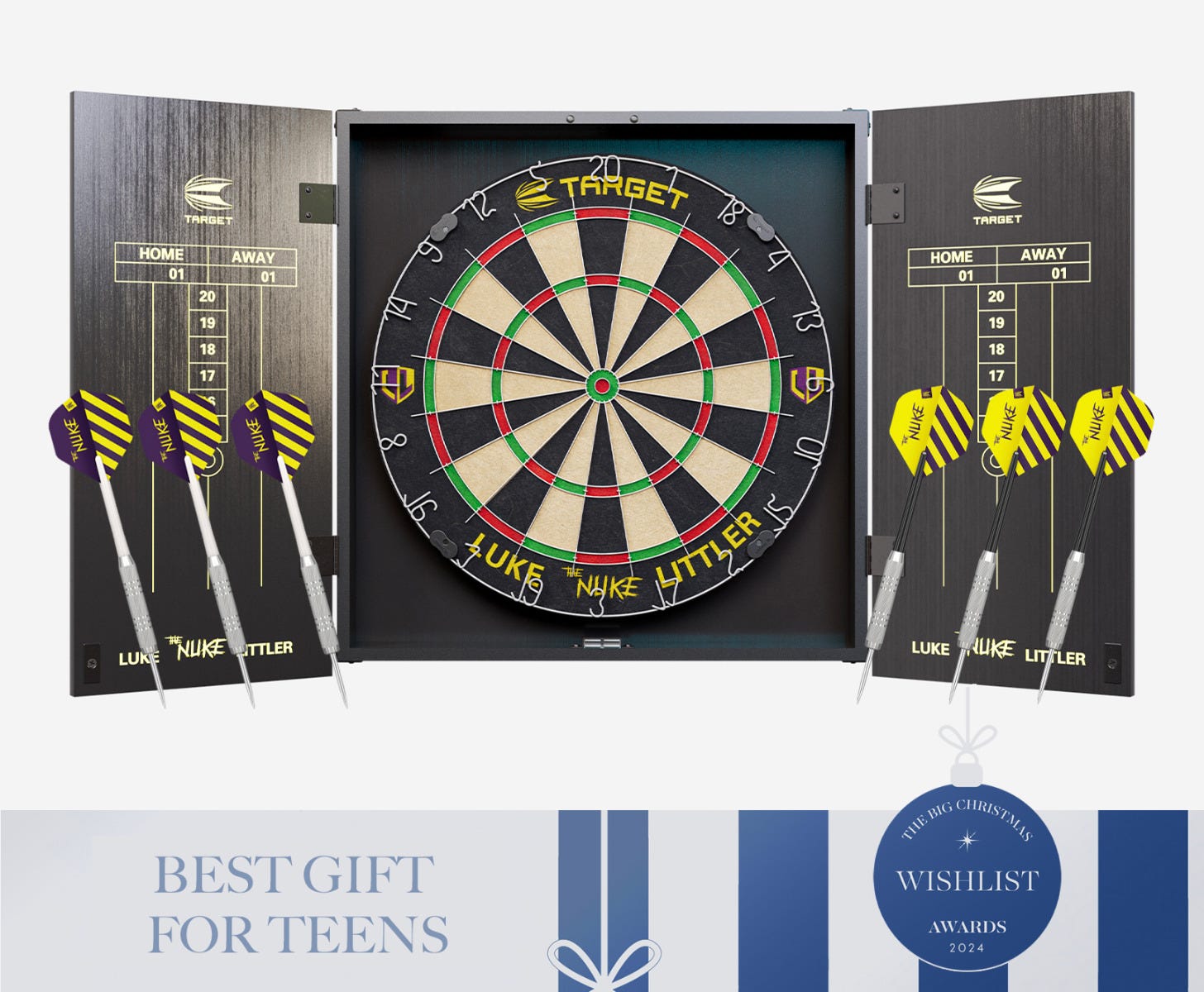 Luke Littler Cabinet and Dartboard Set