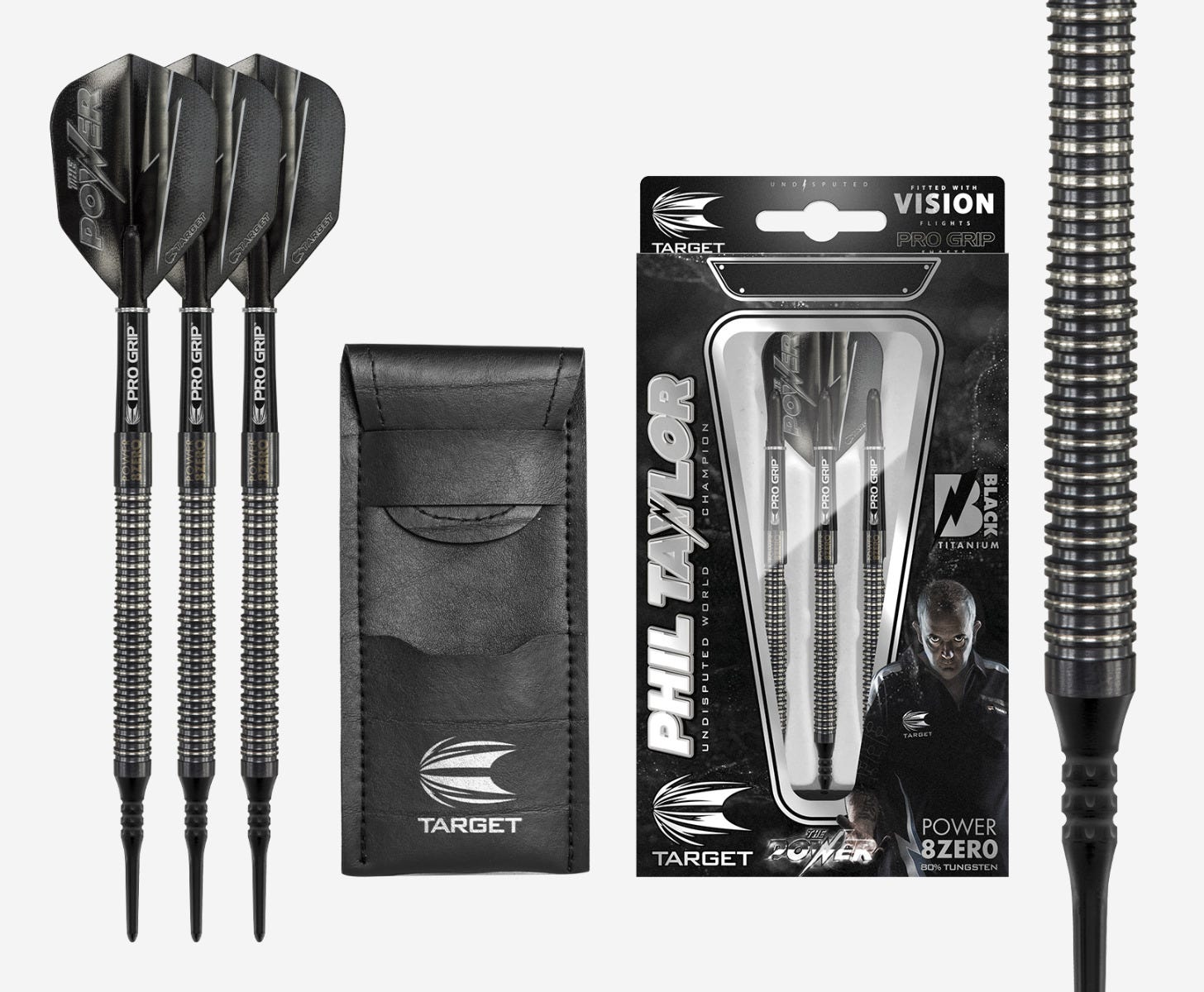 Phil Taylor Power 8Zero Black P8Z3 Soft Tip