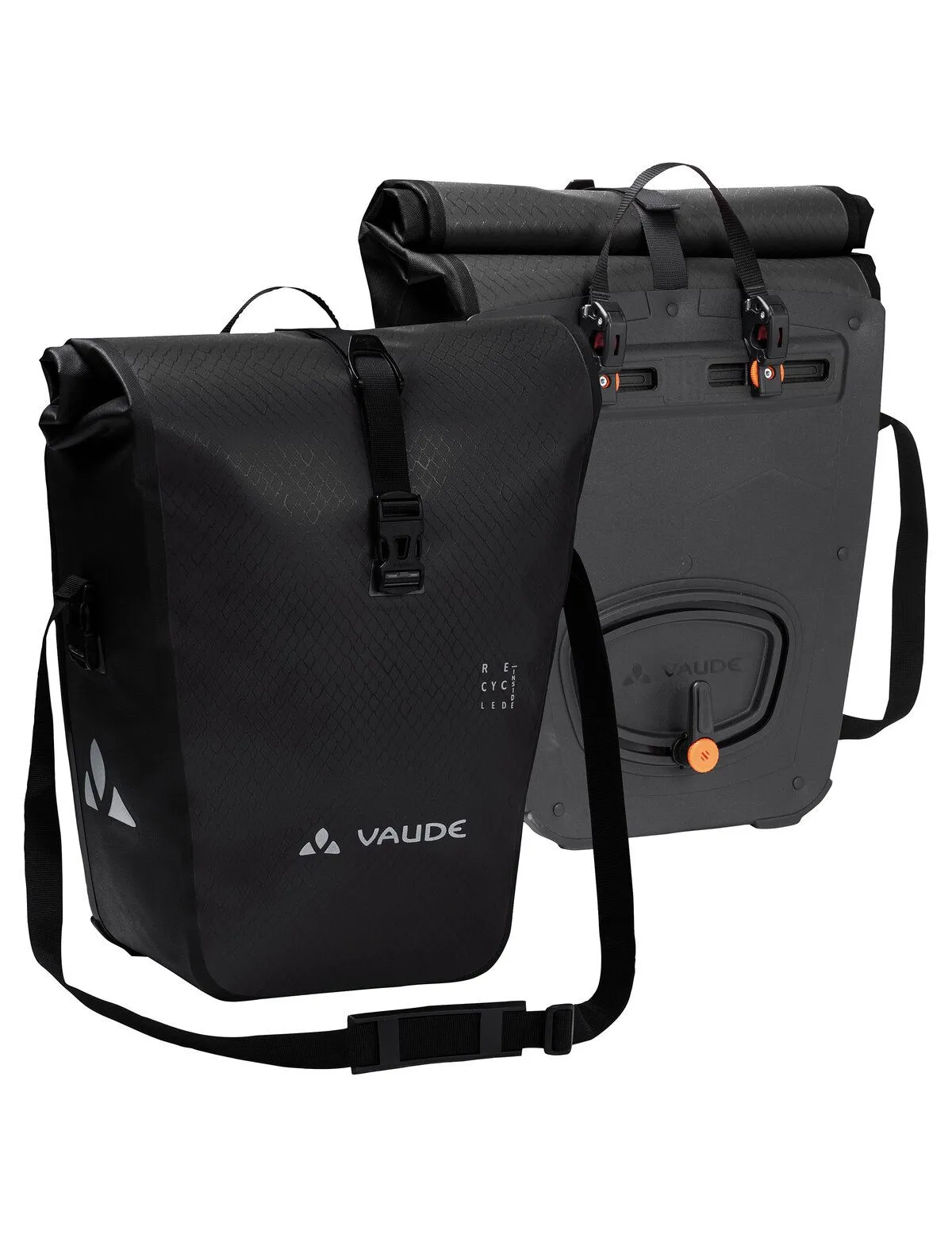 Aqua Back bike bags, recycled main material