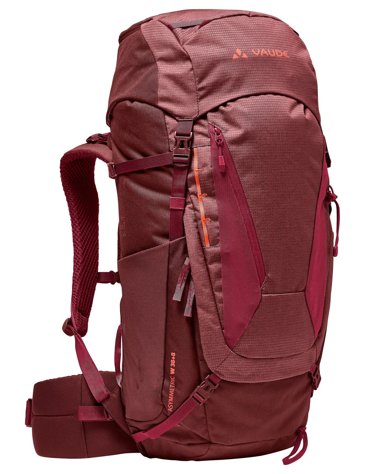 Asymmetric 38+8 trekking backpack women’s