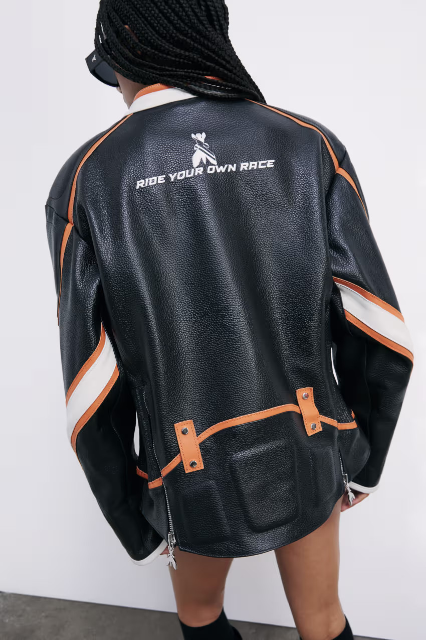 Giacca Biker Racing in pelle