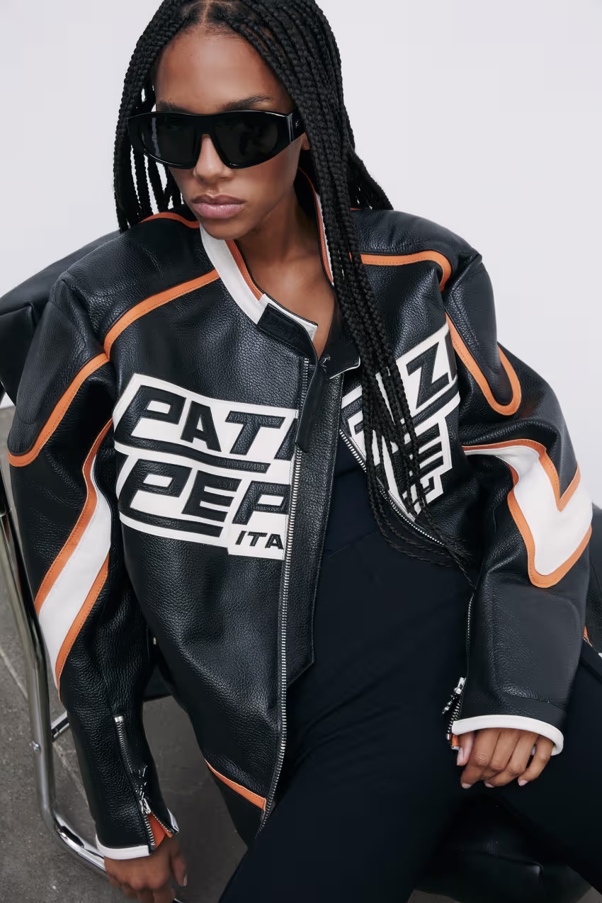 Giacca Biker Racing in pelle