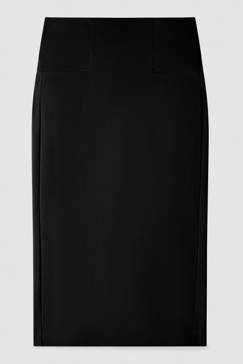 Gonna longuette “ESSENTIAL” in jersey stretch con aperture laterali