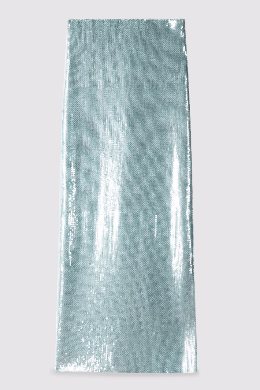 Gonna lunga con paillettes in tulle