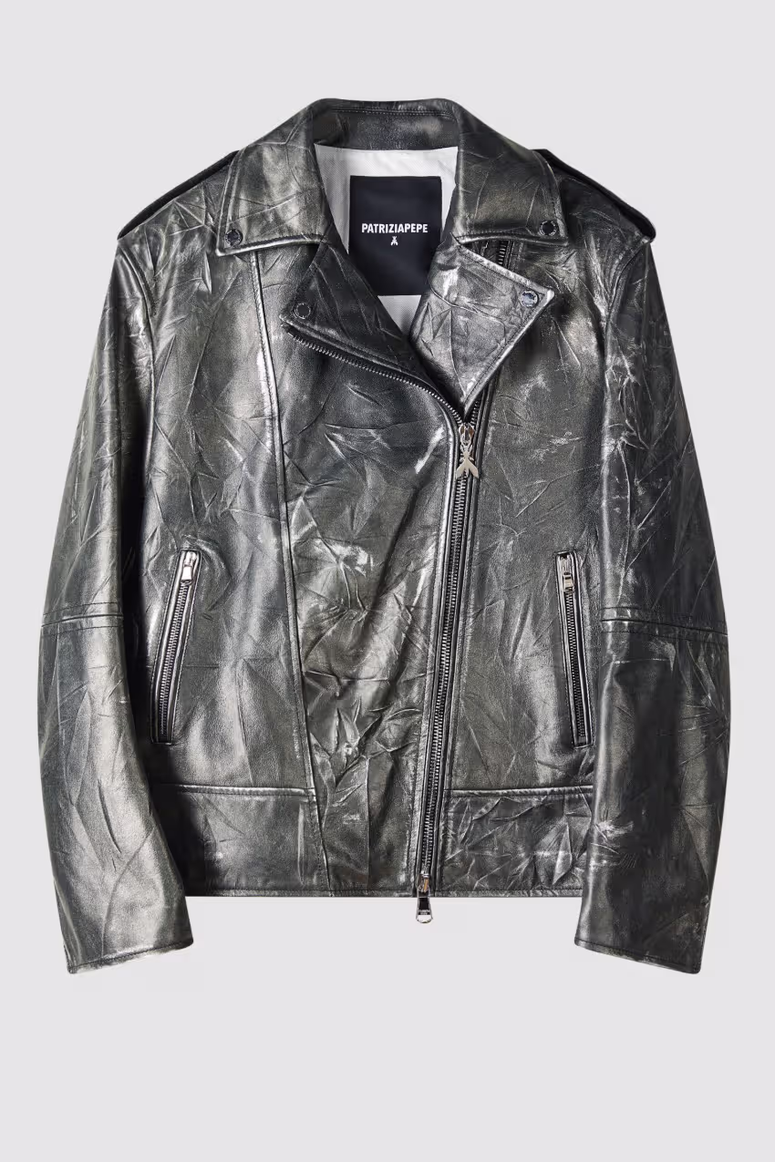 Chiodo over (IM)PERFECTION in pelle crinkle