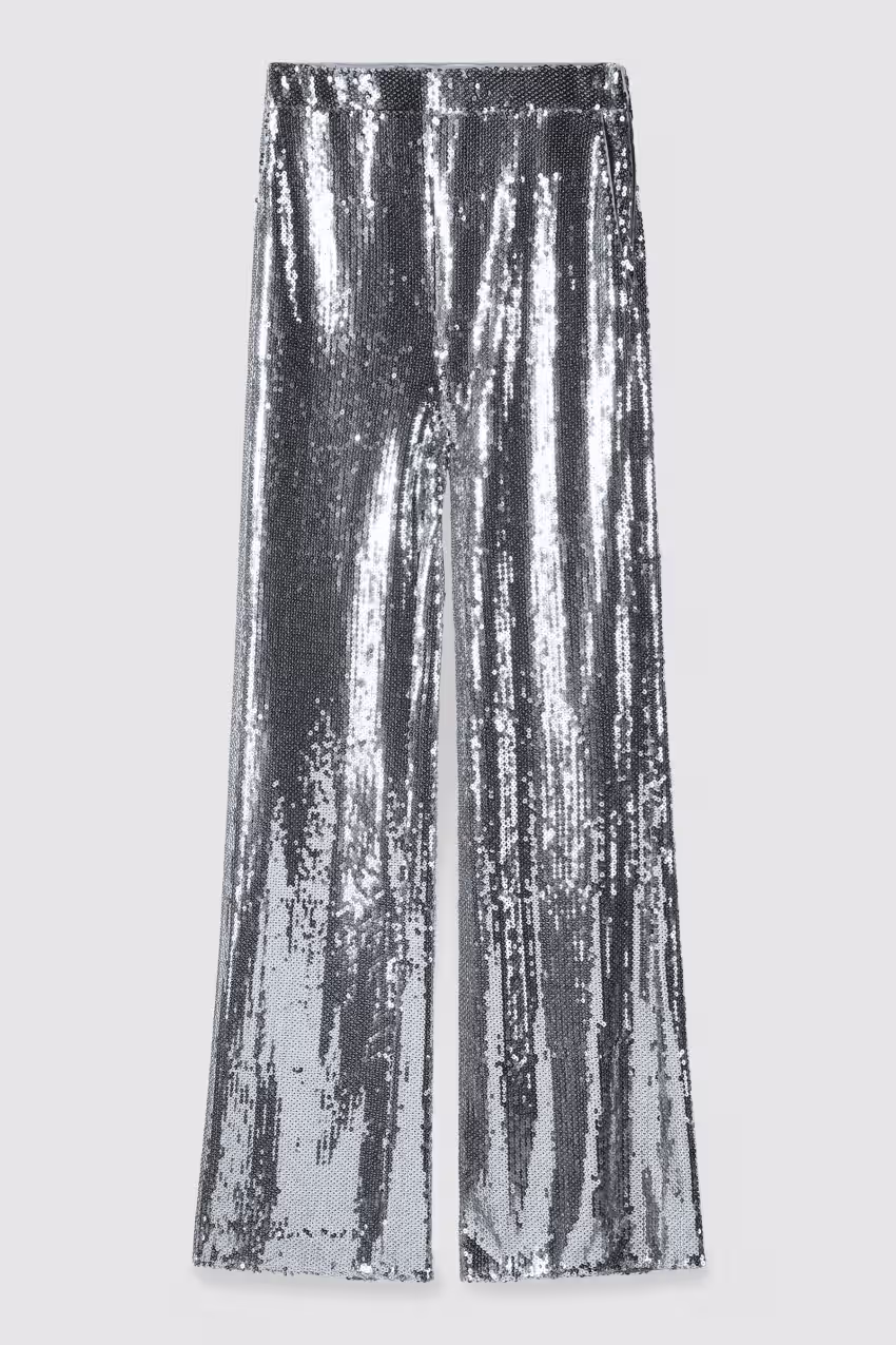 Pantaloni flare full paillettes