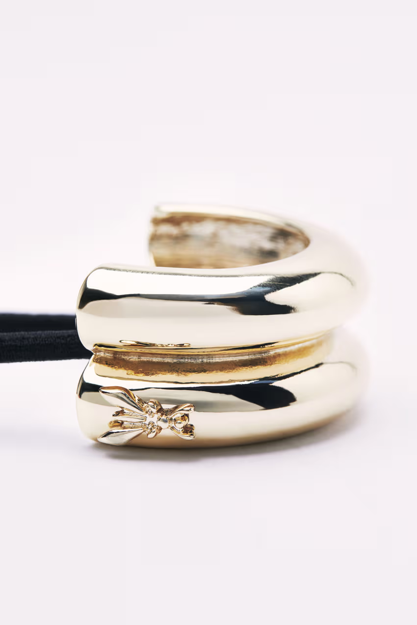 Elastico con gioiello in metallo