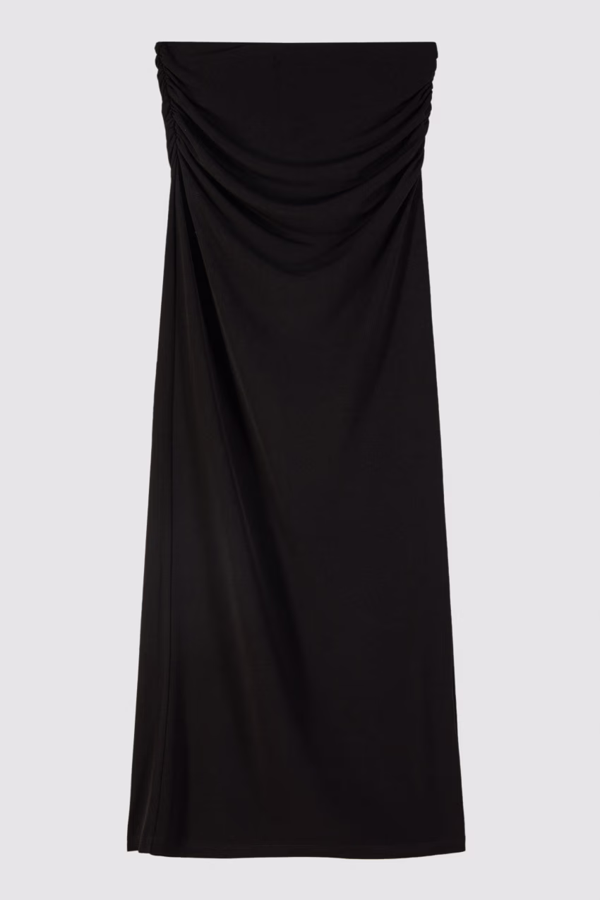 Gonna lunga aderente con drappeggio