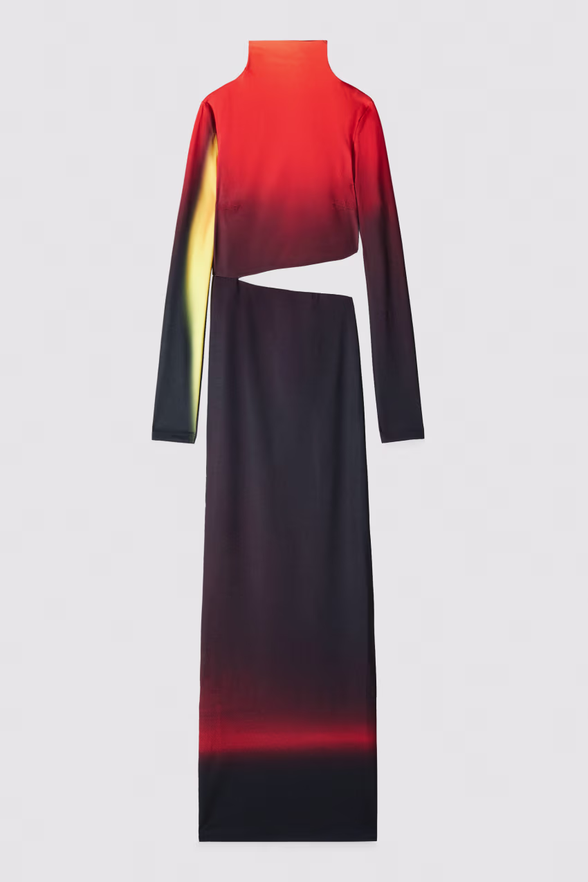 Abito lungo cut-out degradé