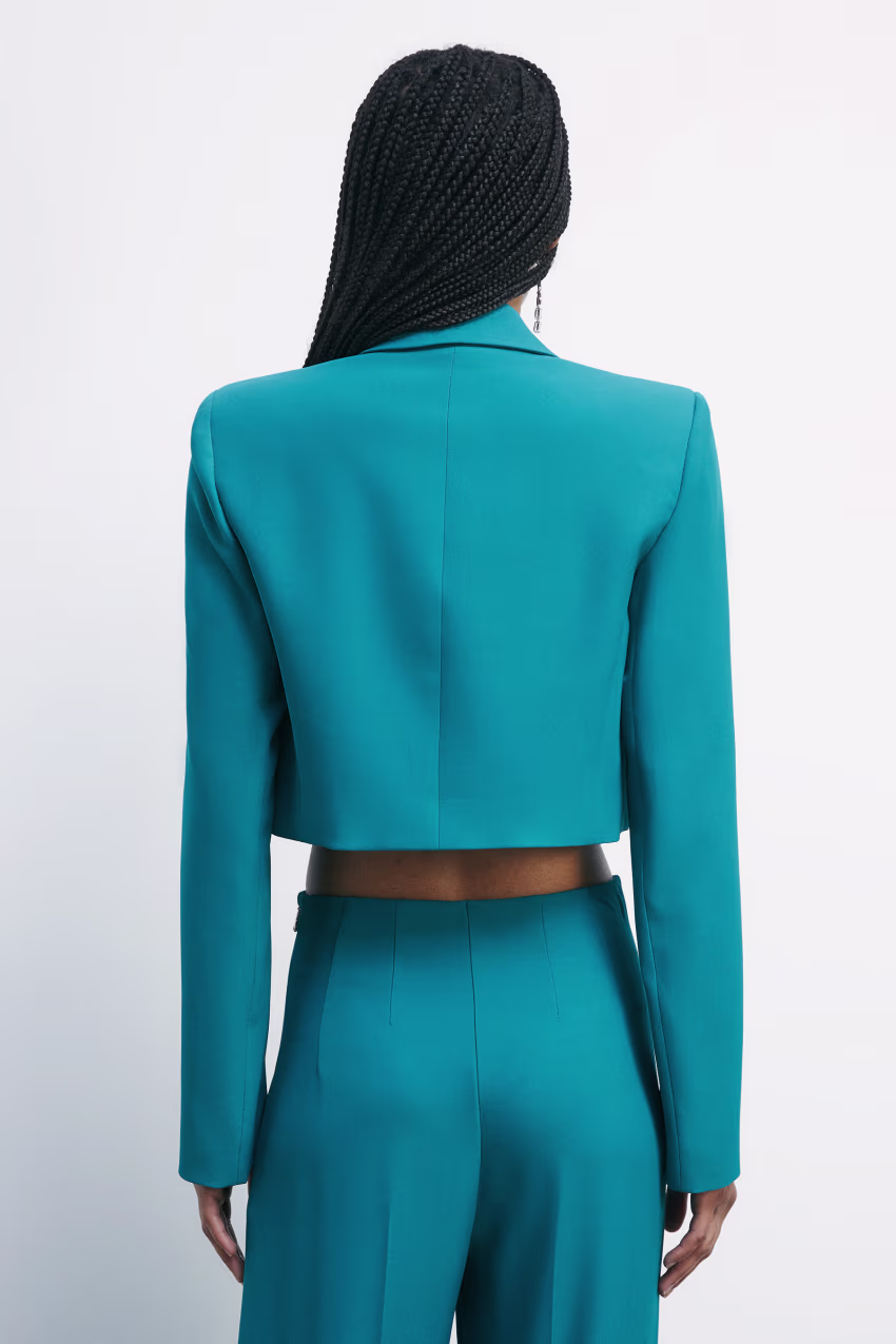 Blazer cropped con bottone Fly