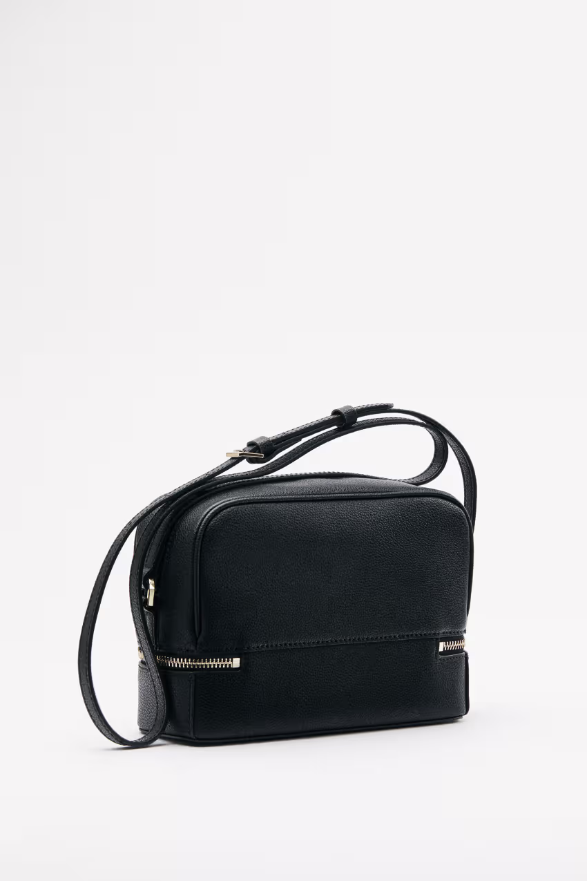 Borsa Camera Case in pelle con scomparto a zip