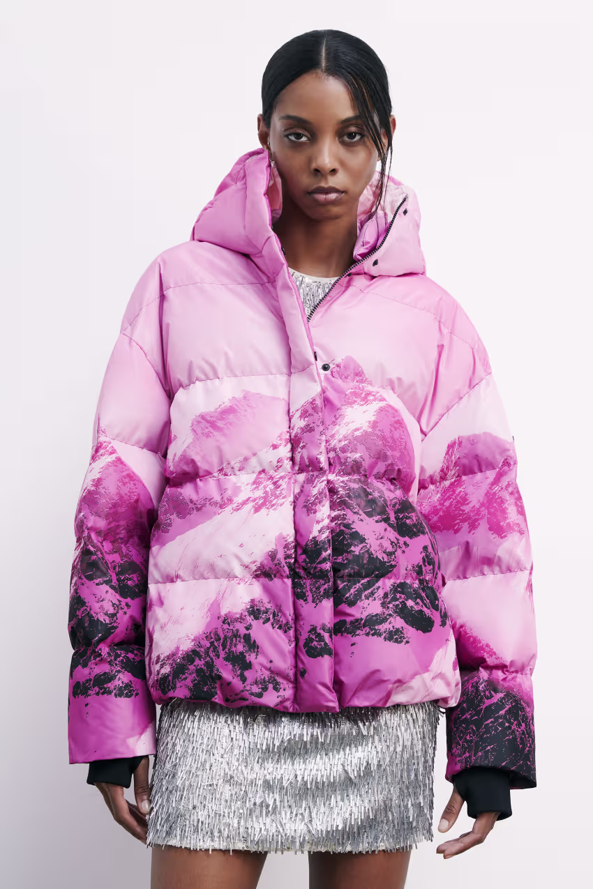 Piumino oversize Chimeric Mountains