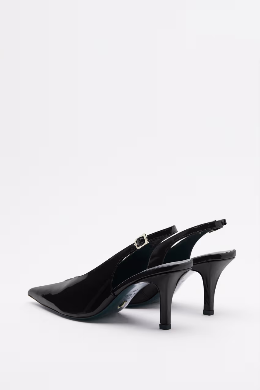 Slingback in pelle con tacco