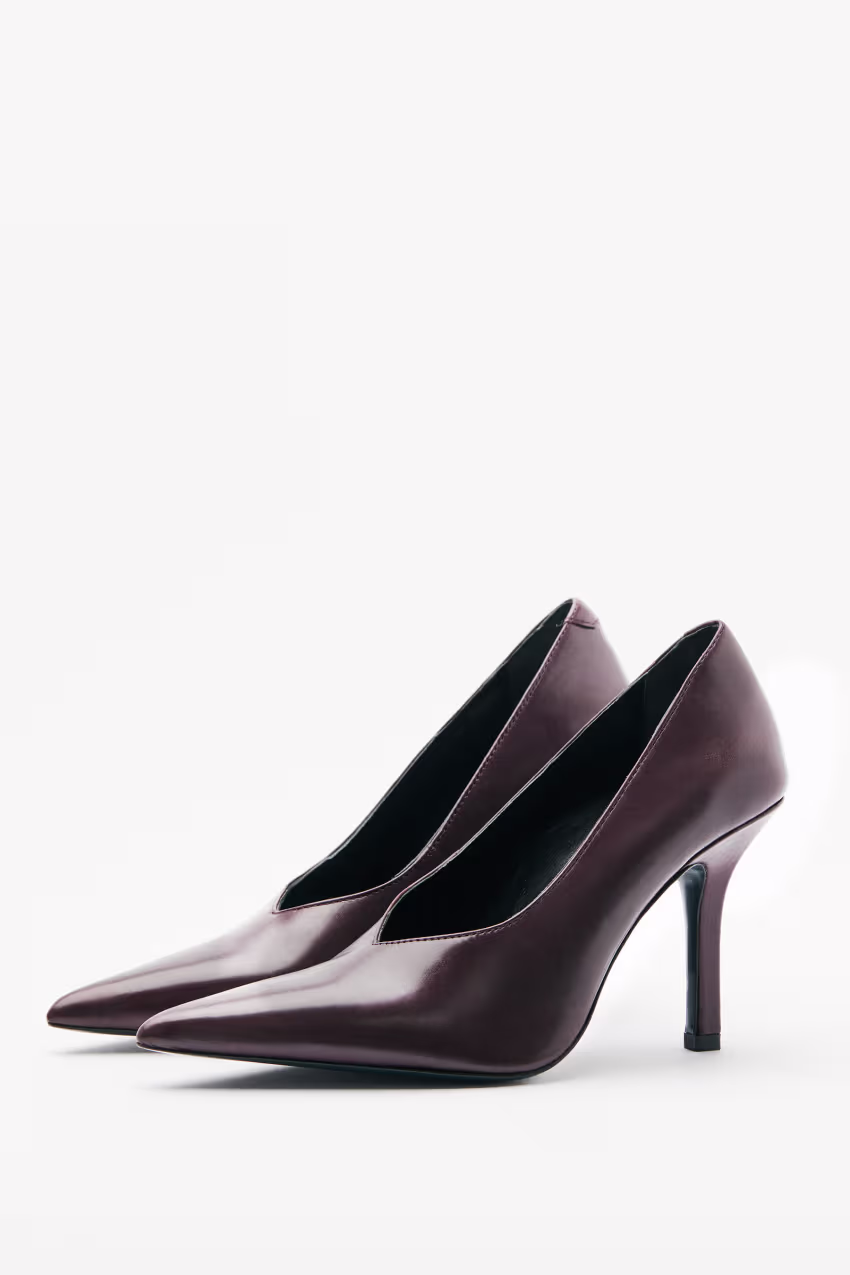 Dècolletè con tacco in pelle