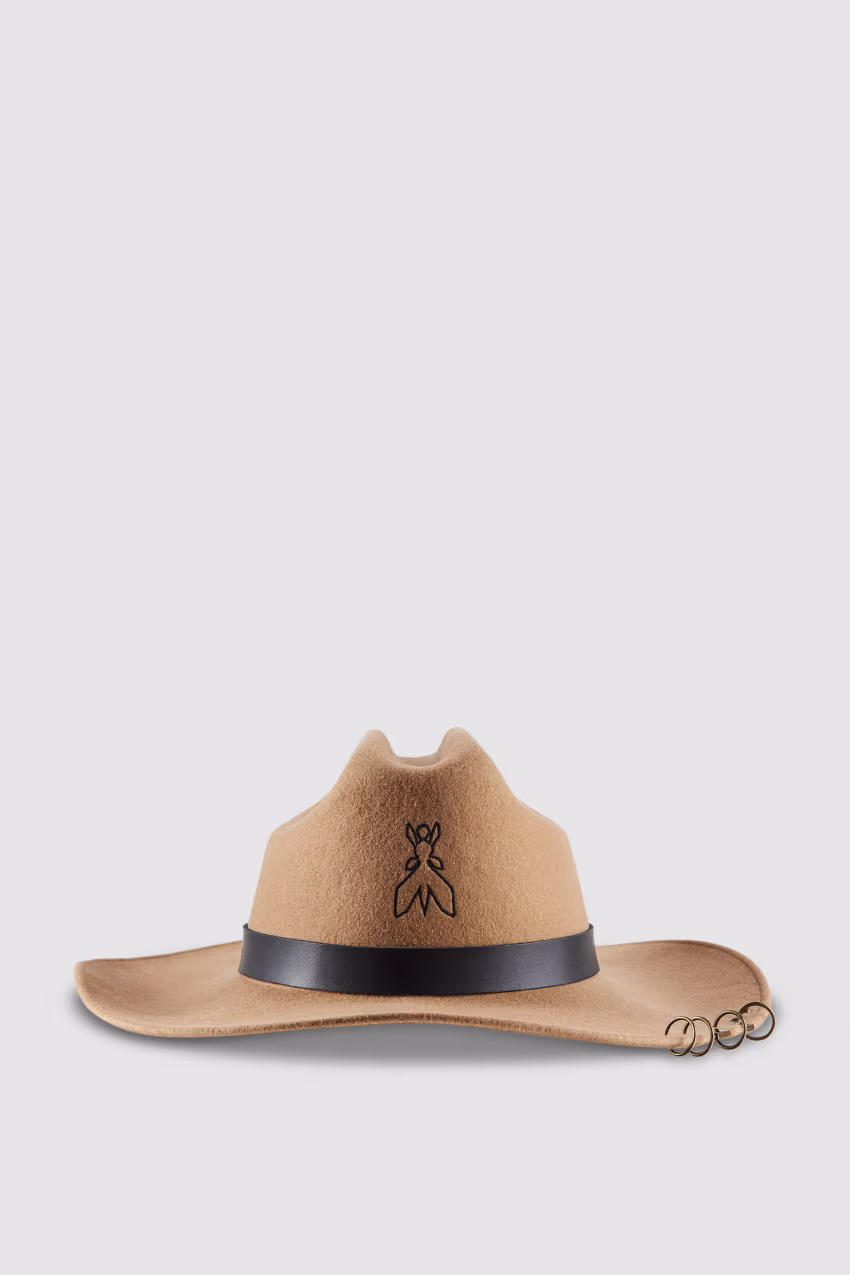 Cappello cowboy in feltro con piercing