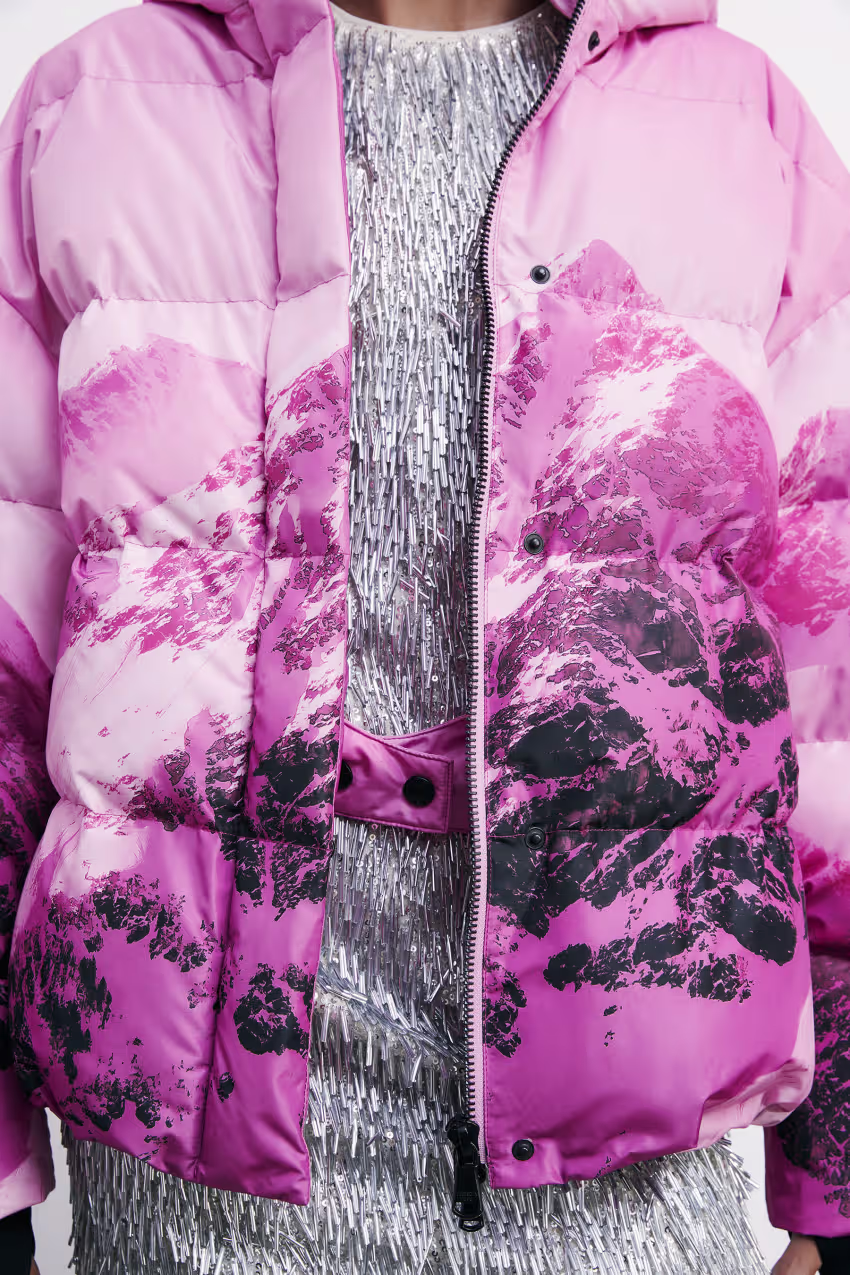 Piumino oversize Chimeric Mountains