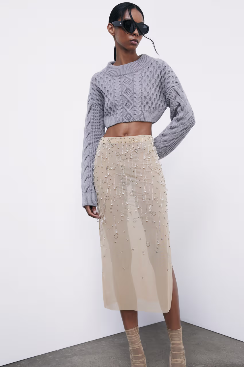 Gonna gioiello in tulle