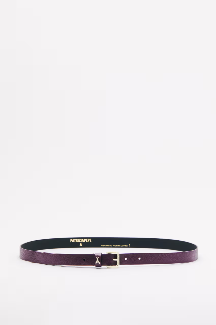 Cintura a vita bassa in pelle martellata