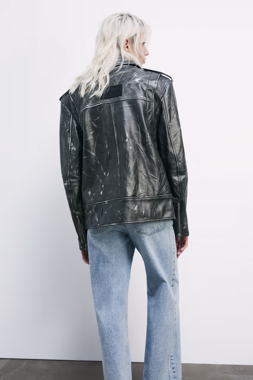 Chiodo over (IM)PERFECTION in pelle crinkle