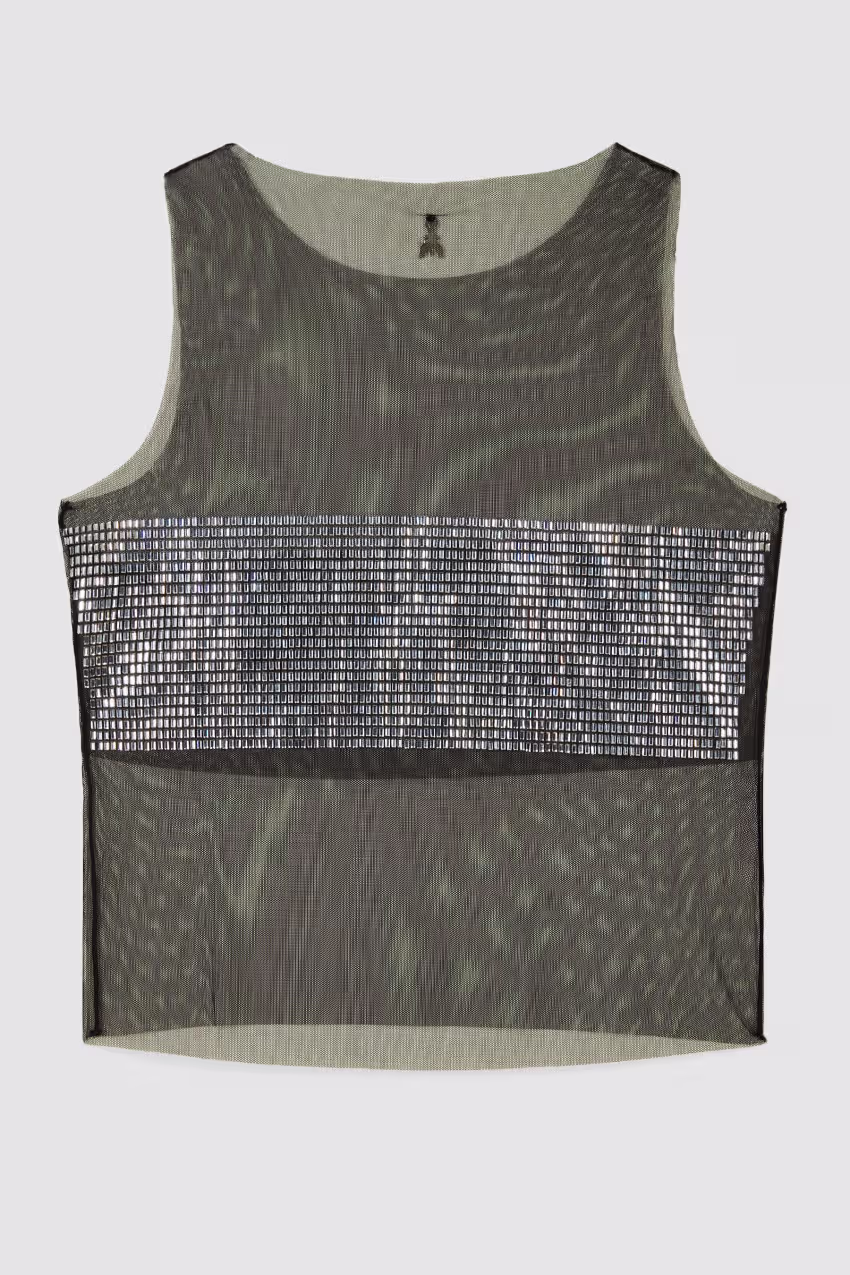 Canotta trasparente con strass