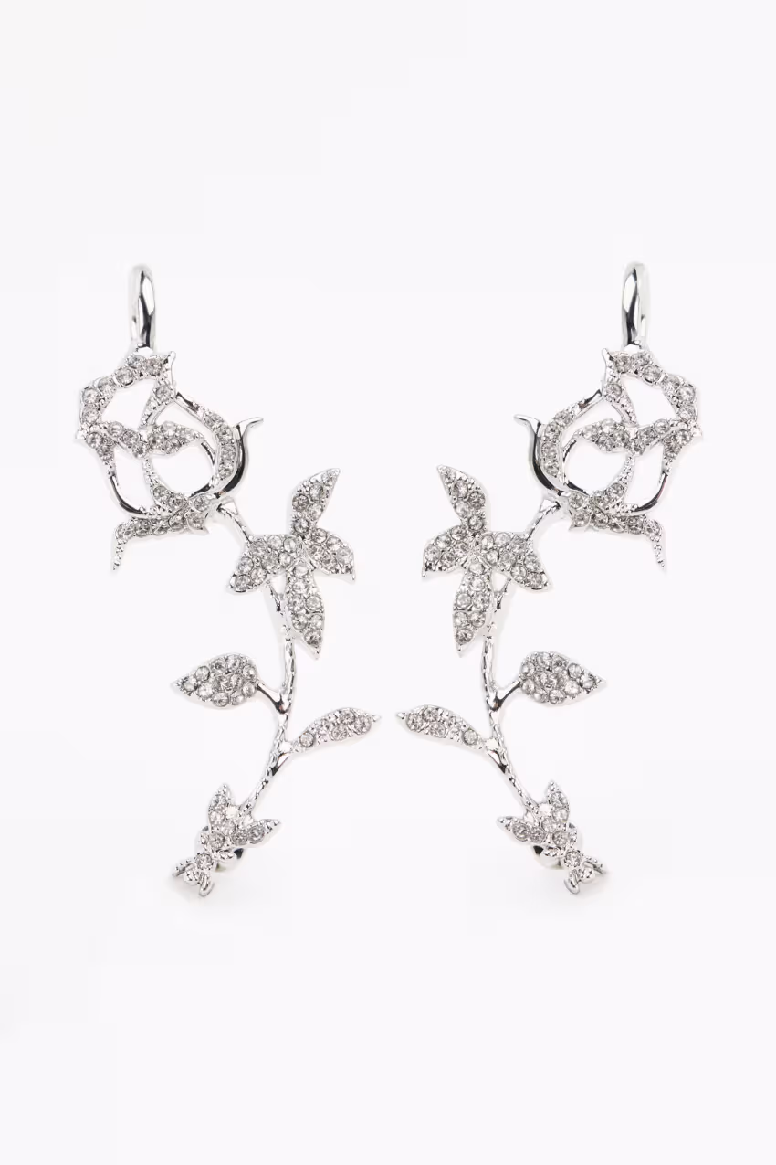 Orecchini Rose Fly con strass