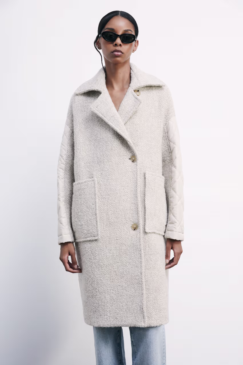 Cappotto midi in misto lana