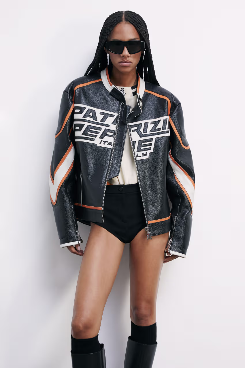 Giacca Biker Racing in pelle