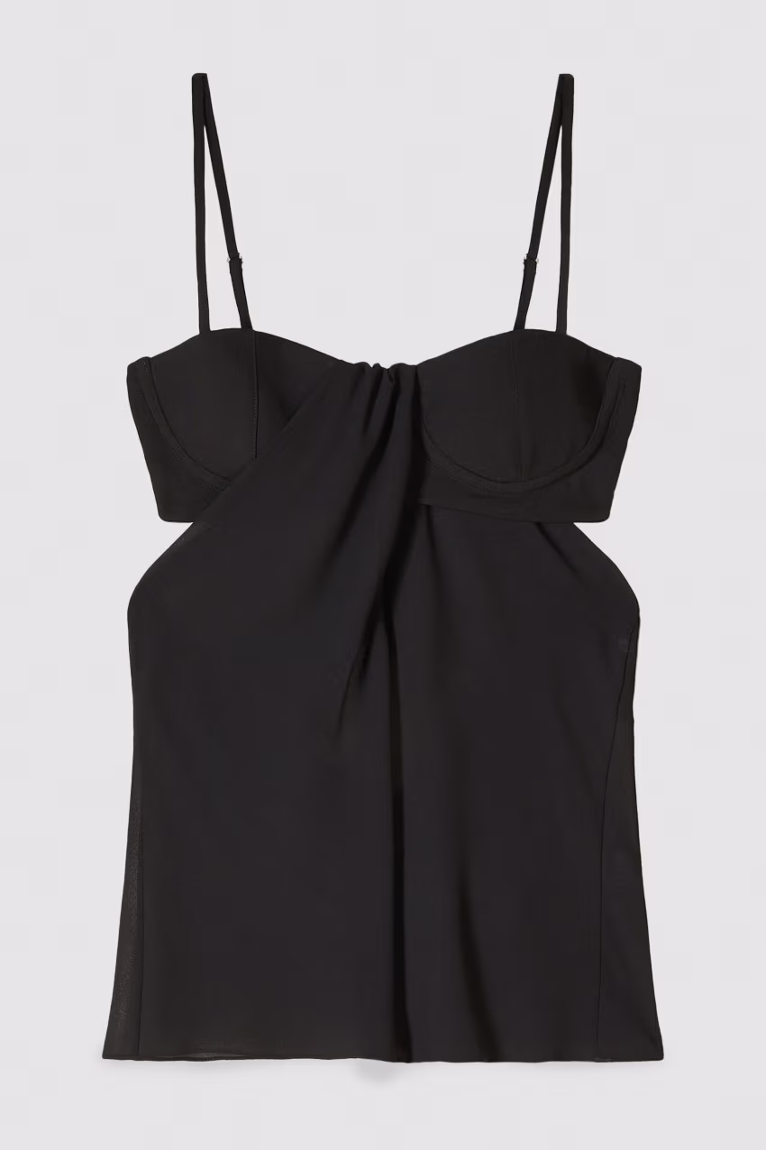 Top con bustier e drappeggio