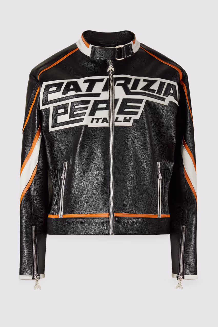 Giacca Biker Racing in pelle