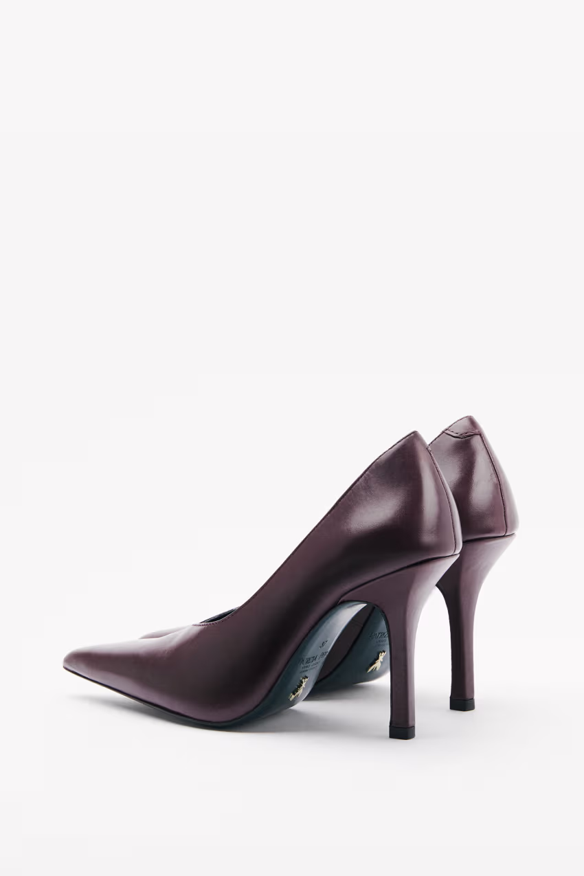 Dècolletè con tacco in pelle