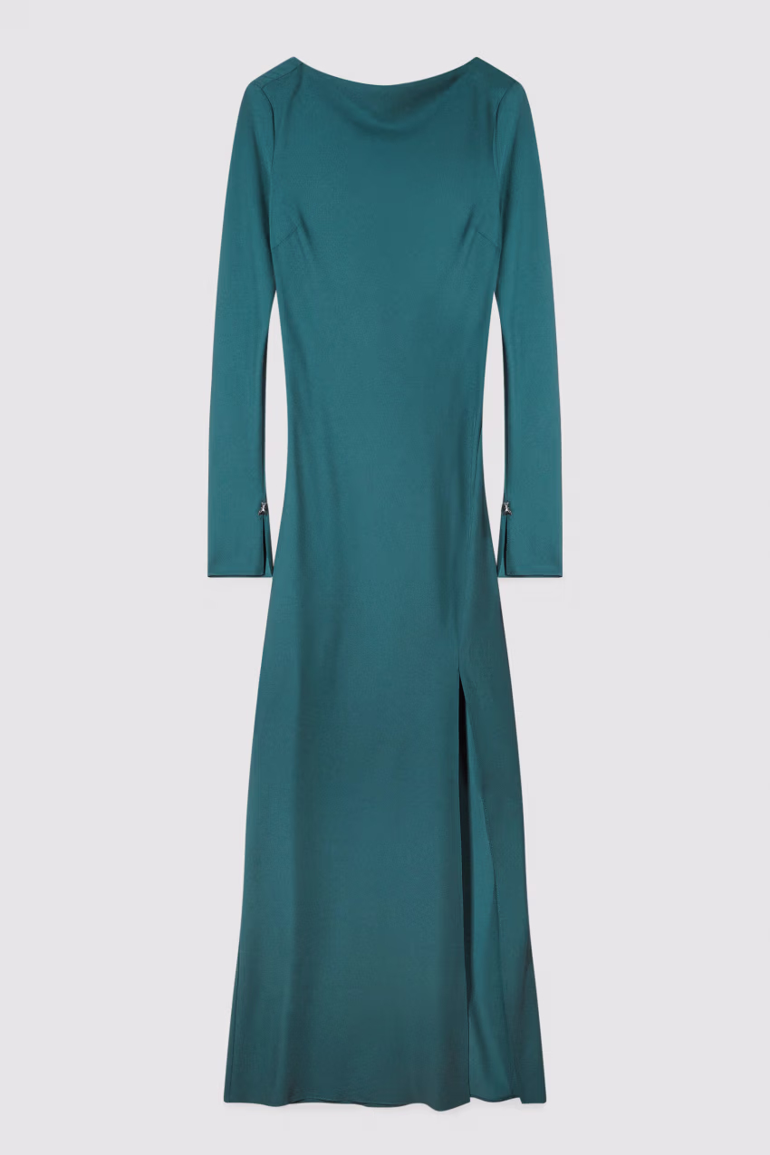 Abito lungo stretch con spacco