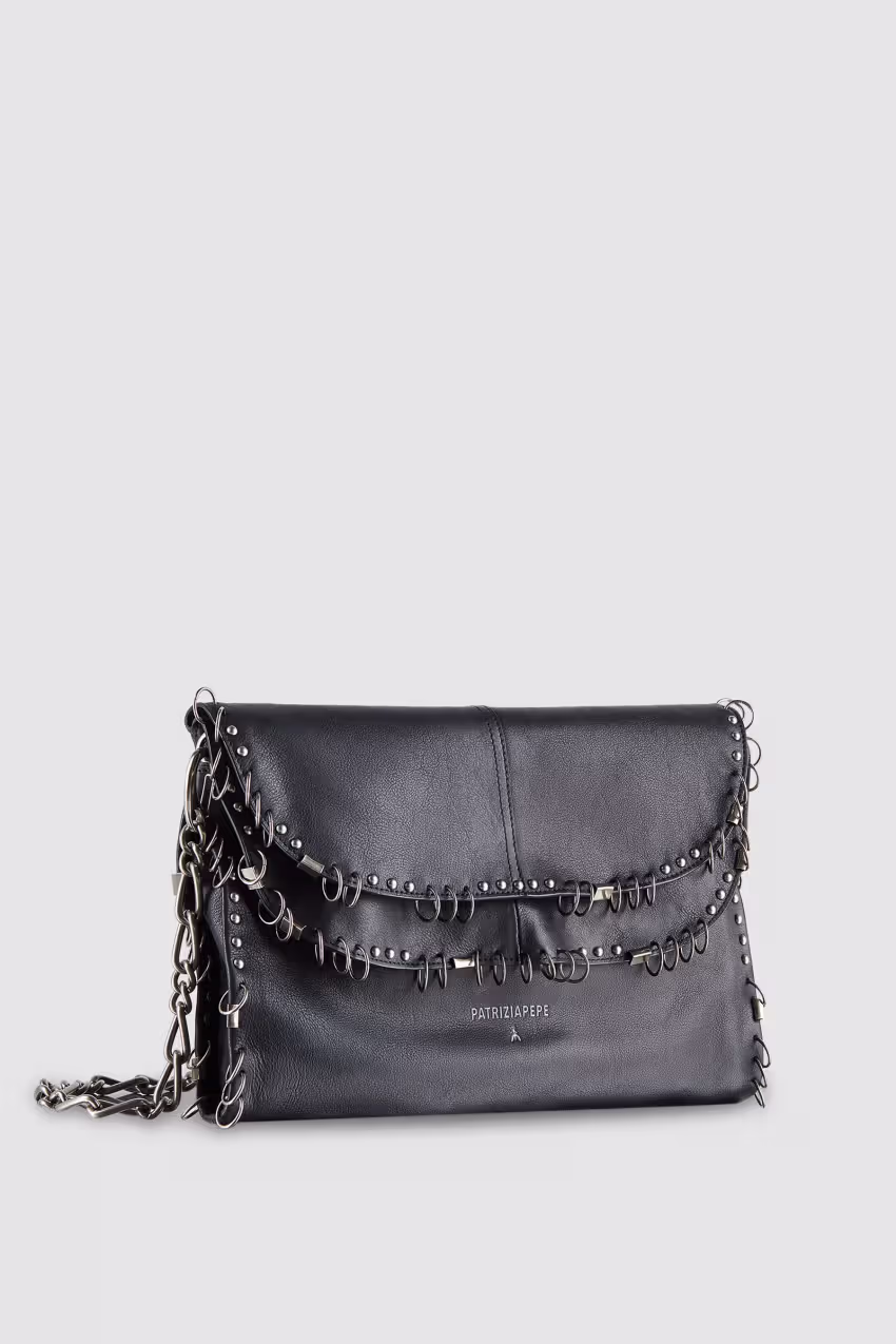 Borsa Radical Boho in pelle con piercing