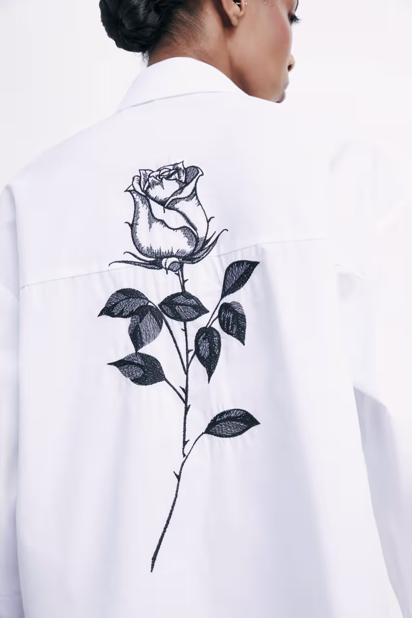 Camicia con ricamo Radical Rose