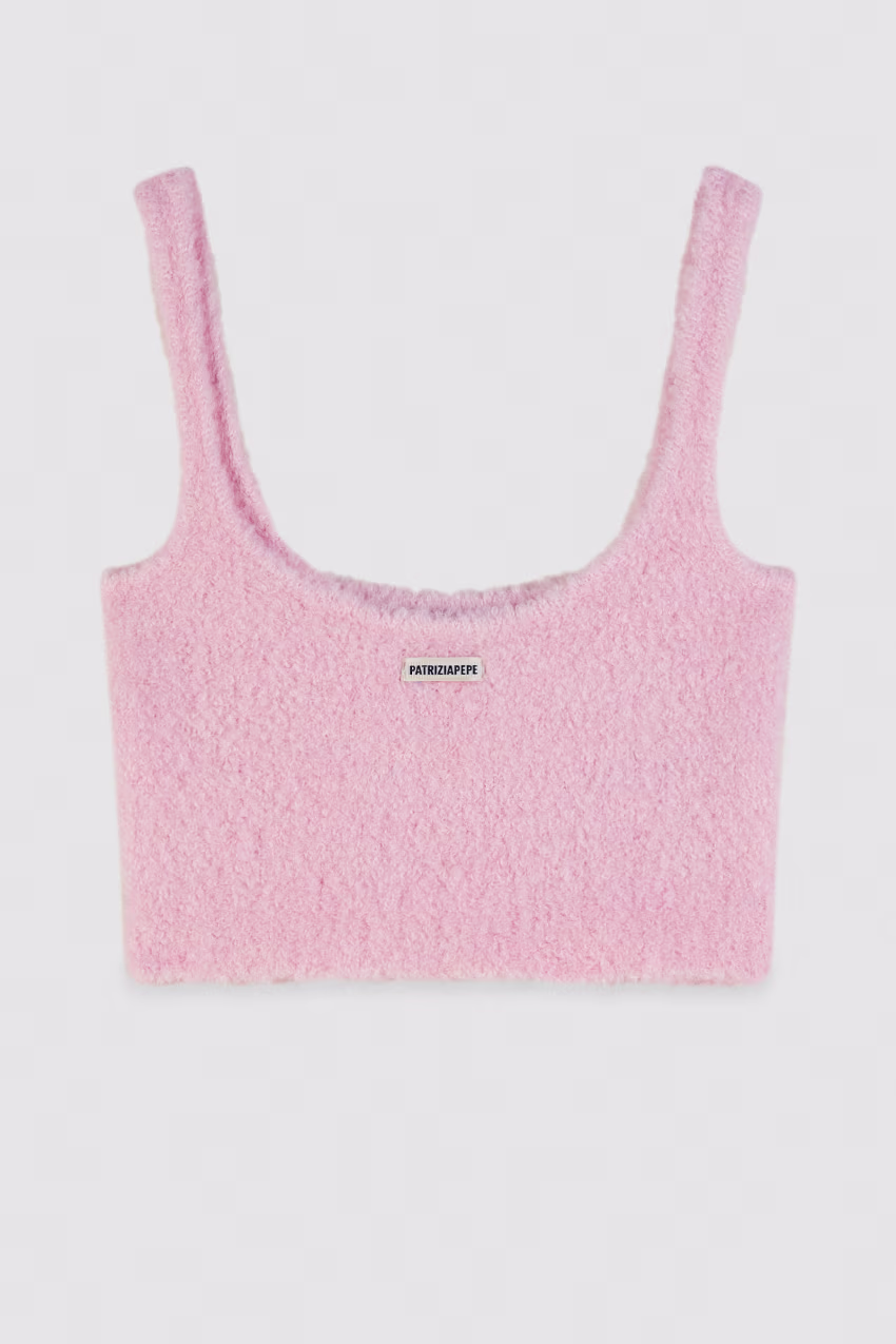 Top cropped in maglia morbida