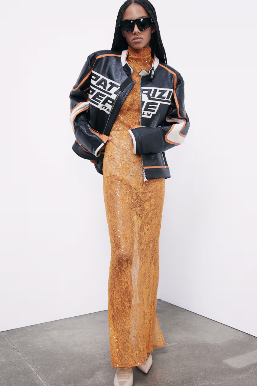 Giacca Biker Racing in pelle