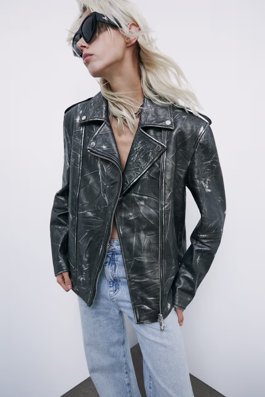 Chiodo over (IM)PERFECTION in pelle crinkle