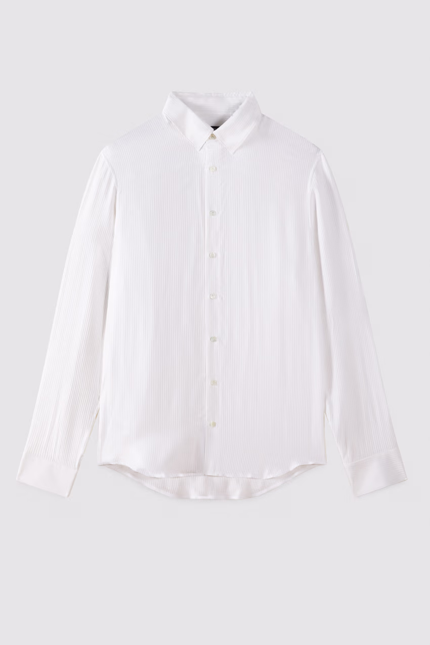 Camicia jacquard in twill di viscosa