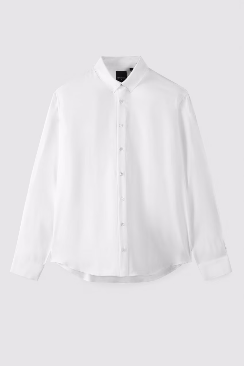 Camicia tinta unita In twill di viscosa